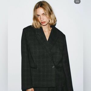 Zara Black Plaid Blazer